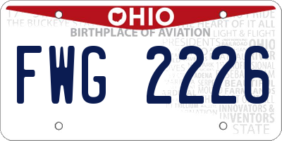 OH license plate FWG2226