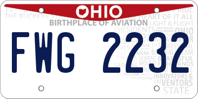OH license plate FWG2232