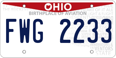 OH license plate FWG2233