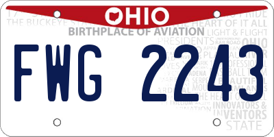 OH license plate FWG2243