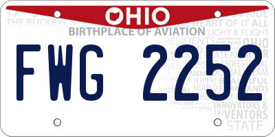 OH license plate FWG2252