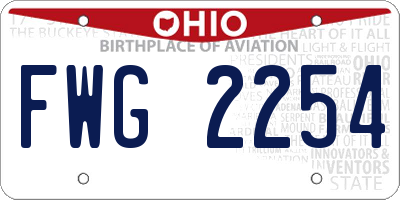 OH license plate FWG2254