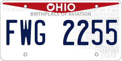 OH license plate FWG2255