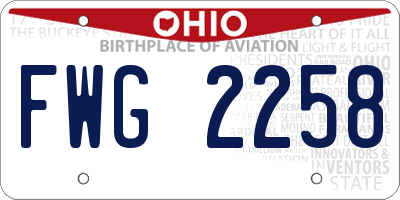 OH license plate FWG2258