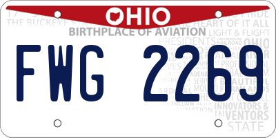 OH license plate FWG2269