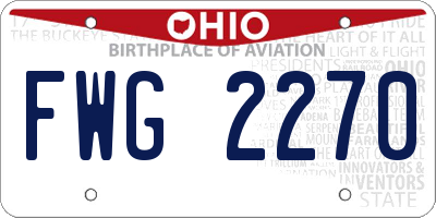 OH license plate FWG2270