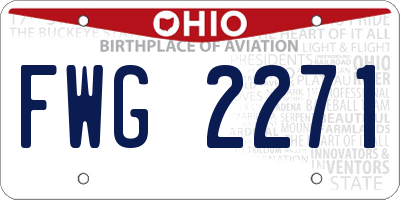 OH license plate FWG2271