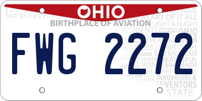 OH license plate FWG2272