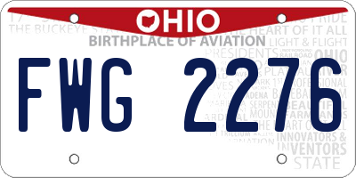 OH license plate FWG2276