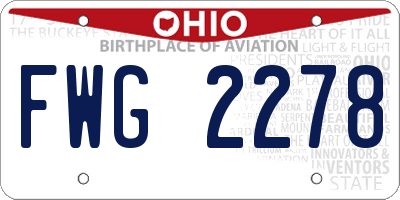 OH license plate FWG2278