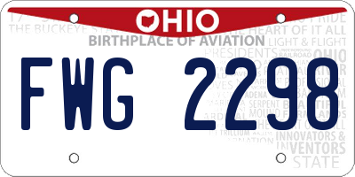 OH license plate FWG2298