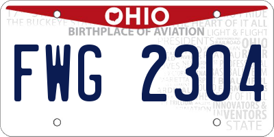 OH license plate FWG2304