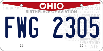 OH license plate FWG2305