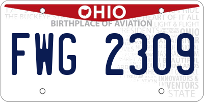 OH license plate FWG2309