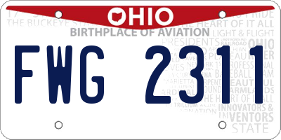 OH license plate FWG2311