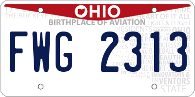 OH license plate FWG2313