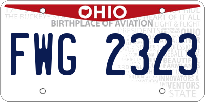 OH license plate FWG2323