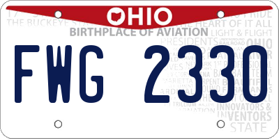 OH license plate FWG2330