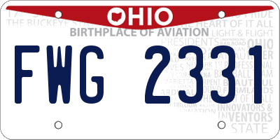 OH license plate FWG2331