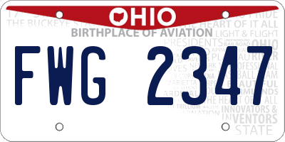 OH license plate FWG2347