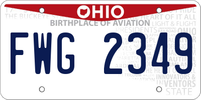 OH license plate FWG2349