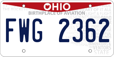 OH license plate FWG2362