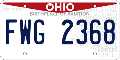 OH license plate FWG2368