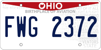 OH license plate FWG2372