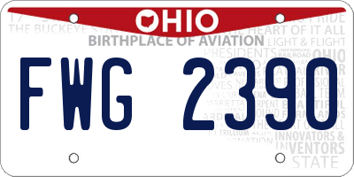 OH license plate FWG2390
