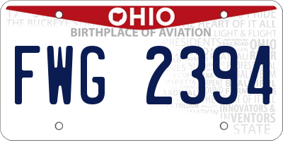 OH license plate FWG2394