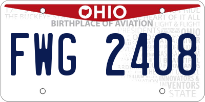 OH license plate FWG2408