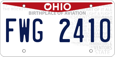 OH license plate FWG2410