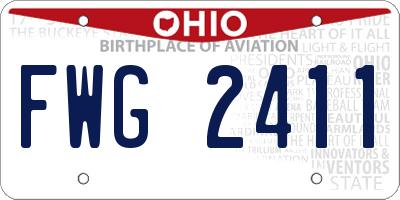 OH license plate FWG2411