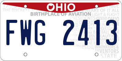 OH license plate FWG2413