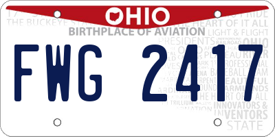 OH license plate FWG2417