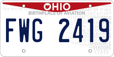 OH license plate FWG2419