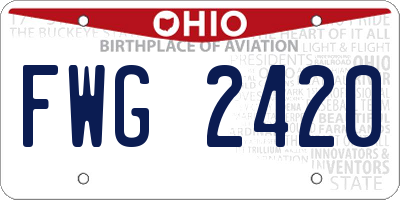 OH license plate FWG2420