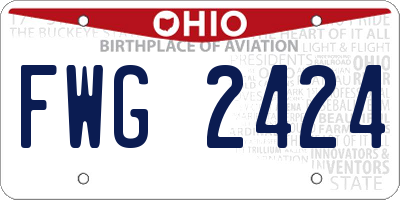 OH license plate FWG2424