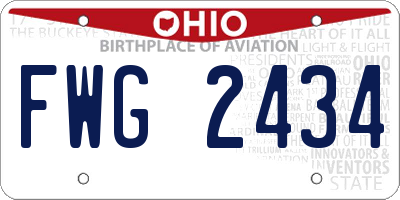 OH license plate FWG2434