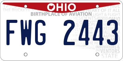 OH license plate FWG2443