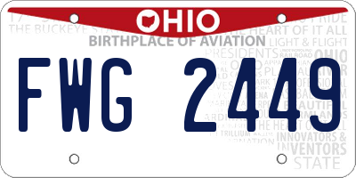 OH license plate FWG2449