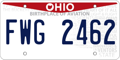 OH license plate FWG2462