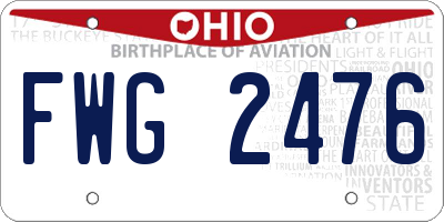 OH license plate FWG2476