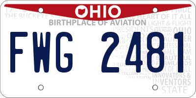 OH license plate FWG2481