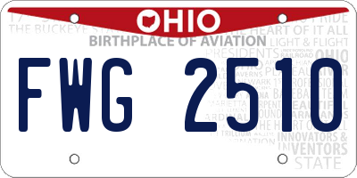 OH license plate FWG2510