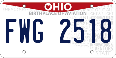OH license plate FWG2518