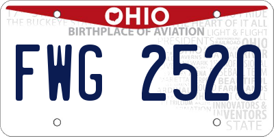 OH license plate FWG2520