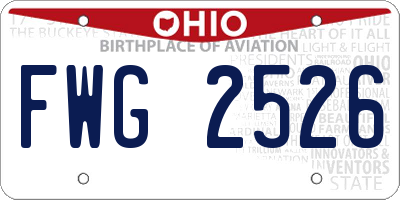 OH license plate FWG2526
