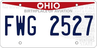 OH license plate FWG2527