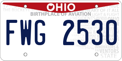 OH license plate FWG2530